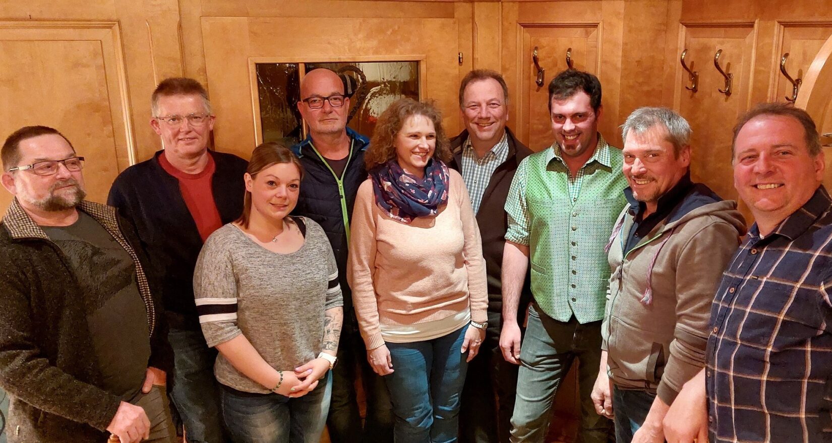 Von links nach rechts: Peter Hechl, Peter Kolb, Silvia Stenitzer, Georg Hauffe, Manuela Stiegler, Wolfgang Kitzmüller, Georg Herdy, Martin Schrempf, Obmann Michael Schrempf